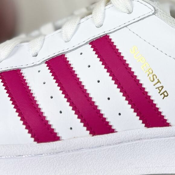 Adidas Superstar Foundation J B23644 White Pink Buzz Sneakers Womens Size 7 - Picture 11 of 16